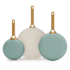 Reserve Pro Ceramic Nonstick 8", 10" and 12" Frypan Set | Moss
