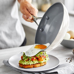 Valencia Pro Ceramic Nonstick 9.5" and 11" Frypan Set | Cream