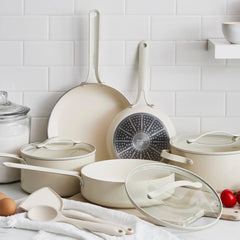 Nova Gallery Ceramic Nonstick 10-Piece Cookware Set | Cream