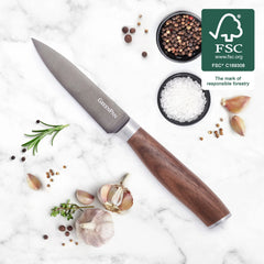 Premiere Titanium Cutlery 4" Paring Knife with Walnut Handle