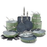 Valencia Pro Ceramic Nonstick 19-Piece Cookware Set | Sage