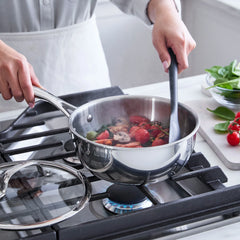 Valencia Pro Stainless Steel Uncoated 2.5-Quart Chef's Pan with Lid
