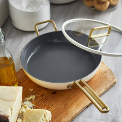 Stanley Tucci™ Ceramic Nonstick 4-Piece Frypan Set | Carrara White