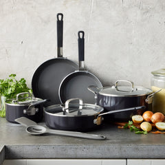 Bobby Flay by GreenPan Professional Ceramic Nonstick 10-Piece Cookware Set | Black