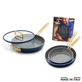 Stanley Tucci™ Ceramic Nonstick 4-Piece Frypan Set | Marino Blue