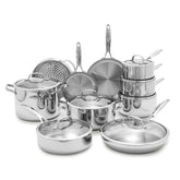 Valencia Pro Stainless Steel Uncoated 17-Piece Cookware Set