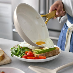 Reserve Pro Ceramic Nonstick 8", 10" and 12" Frypan Set | Macadamia