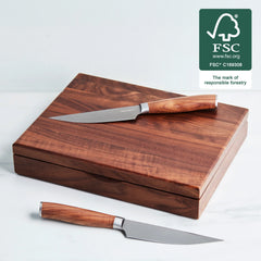 Premiere Titanium Cutlery 8-Piece Steak Knife Set with Walnut Handles