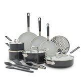 Bobby Flay by GreenPan Professional Ceramic Nonstick 16-Piece Cookware Set | Graphite