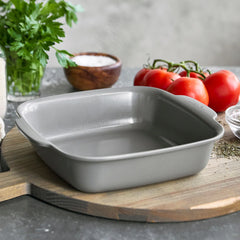 Premiere Ovenware Ceramic Nonstick 2-Piece Cake Pan Set | Gray