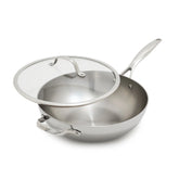 Valencia Pro Stainless Steel Uncoated 12" Wok with Lid