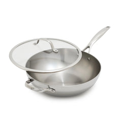 Valencia Pro Stainless Steel Uncoated 12" Wok with Lid