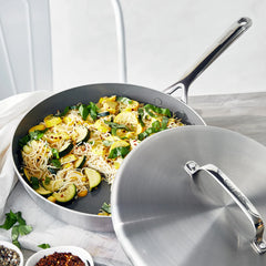 GP5 Stainless Steel 12" Frypan with Lid | Mirror Handles