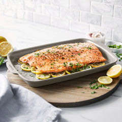 Premiere Ovenware Ceramic Nonstick 13" x 9" Quarter Sheet Pan | Taupe