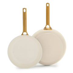 Reserve Pro Ceramic Nonstick 10" and 12" Frypan Set | Cream