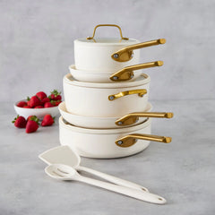 Reserve Pro Ceramic Nonstick 11-Piece Cookware Set | Cream