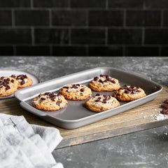 Premiere Ovenware Ceramic Nonstick 2-Piece 13" x 9" Quarter Sheet Pan Set | Gray