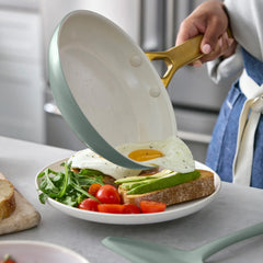 Reserve Pro Ceramic Nonstick 8", 10" and 12" Frypan Set | Moss