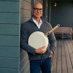 Stanley Tucci™ Ceramic Nonstick 11-Piece Cookware Set | Carrara White