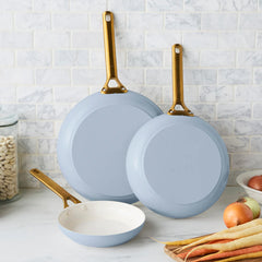 Reserve Pro Ceramic Nonstick 8", 10" and 12" Frypan Set | Glacier