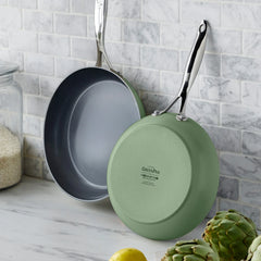 Valencia Pro Ceramic Nonstick 9.5" and 11" Frypan Set | Sage