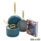 Stanley Tucci™ Ceramic Nonstick 4-Piece Chef Set | Venetian Teal