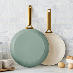 Reserve Pro Ceramic Nonstick 10" and 12" Frypan Set | Moss