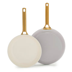Reserve Pro Ceramic Nonstick 10" and 12" Frypan Set | Oyster