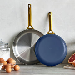 Reserve Pro Uncoated Stainless Steel 10" and 12" Frypan Set | Twilight