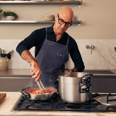 Stanley Tucci™ Stainless Steel Ceramic Nonstick 11-Piece Cookware Set | Black Handles