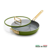 Stanley Tucci™ Ceramic Nonstick 12" Frypan with Lid | Tuscan Olive
