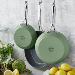 Valencia Pro Ceramic Nonstick 8", 9.5", and 11" Frypan Set | Sage