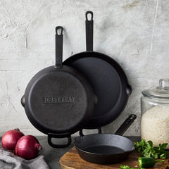 Bobby Flay by GreenPan 8", 10" and 12" Cast Iron Frypan Set