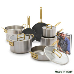 Stanley Tucci™ Mixed Material Stainless Steel 11-Piece Cookware Set