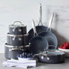 Valencia Pro Ceramic Nonstick 11-Piece Cookware Set | Gray
