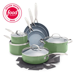 Valencia Pro Ceramic Nonstick 11-Piece Cookware Set | Sage