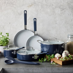 Bobby Flay by GreenPan Professional Ceramic Nonstick 10-Piece Cookware Set | Oxford Blue