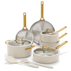 Reserve Pro Uncoated Stainless Steel 12-Piece Cookware Set | Cream