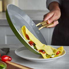 Stanley Tucci™ Ceramic Nonstick 10" Crepe and Omelette Pan | Tuscan Olive
