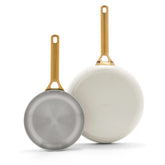 Reserve Pro Uncoated Stainless Steel 10" and 12" Frypan Set | Cream