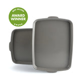 Premiere Ovenware Ceramic Nonstick 2-Piece 13" x 9" Quarter Sheet Pan Set | Gray