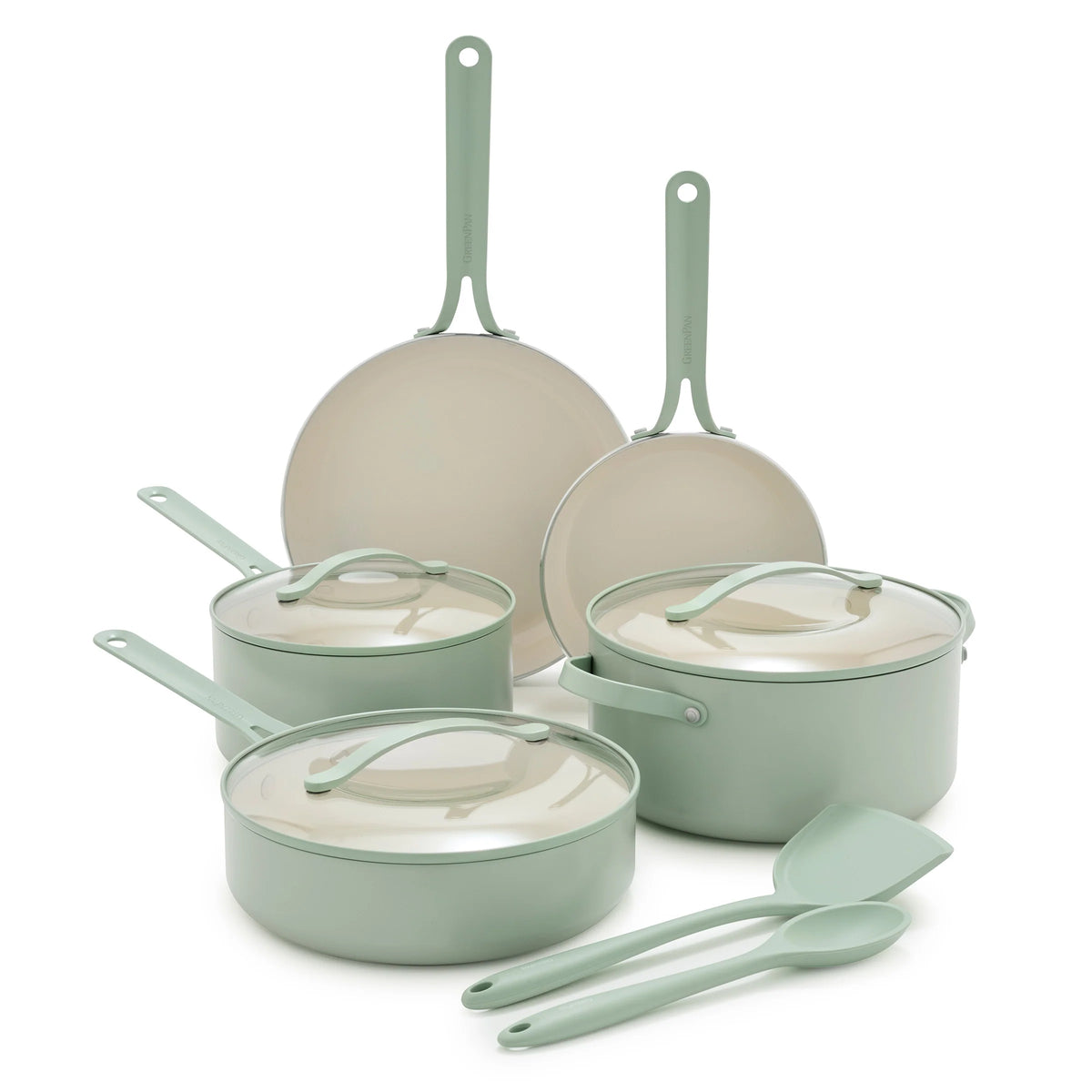 Nova Gallery Ceramic Nonstick 10-Piece Cookware Set | Pistachio