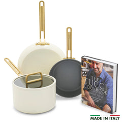 Stanley Tucci™ Ceramic Nonstick 4-Piece Chef Set | Carrara White