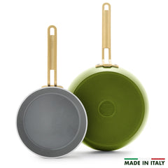 Stanley Tucci™ Ceramic Nonstick 8" and 10" Frypan Set | Tuscan Olive