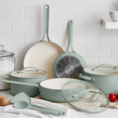 Nova Gallery Ceramic Nonstick 10-Piece Cookware Set | Pistachio
