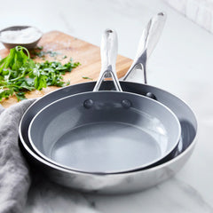 Valencia Pro Stainless Steel 8" and 10" Frypan Set