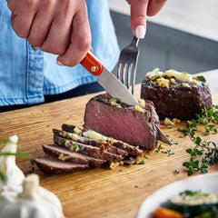 Stanley Tucci™ 6-Piece Steak Knife Set with Wood Tray | Multicolor