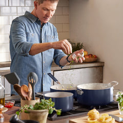Bobby Flay by GreenPan Professional Ceramic Nonstick 10-Piece Cookware Set | Oxford Blue