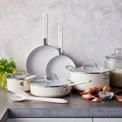 Bobby Flay by GreenPan Professional Ceramic Nonstick 10-Piece Cookware Set | Cream