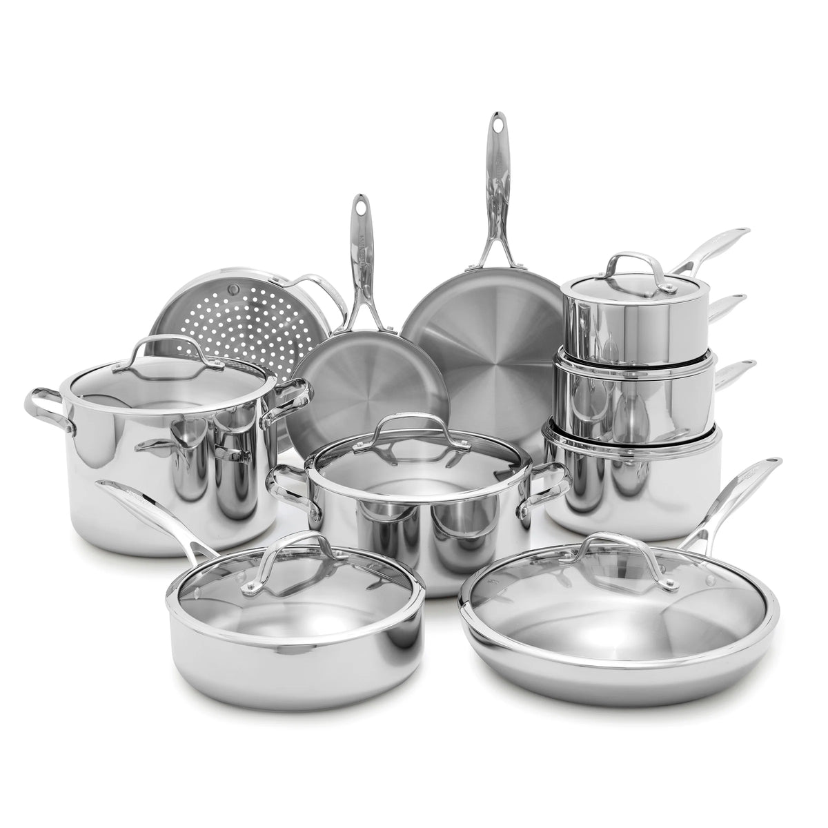 Valencia Pro Stainless Steel Uncoated 17-Piece Cookware Set